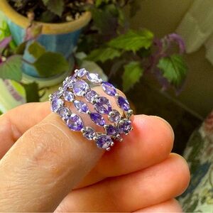 Bomb Party Amethyst CZ Stack: “Take The Chance” Size 7 NWT